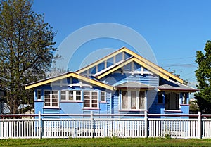 Blue suburban Australian home