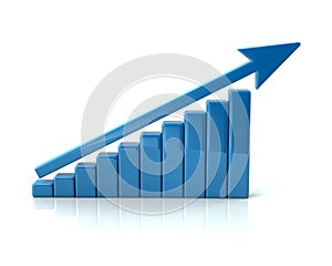 Blue success business growth chart