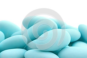 Blue sugared almonds