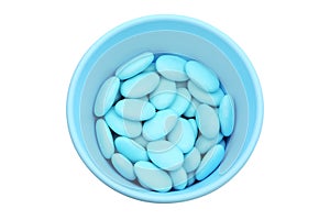 Blue sugared with almonds