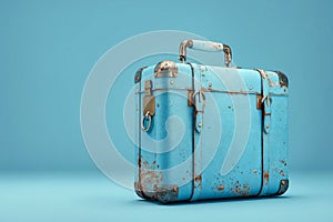 A blue suitcase with a lock on it. Generative AI