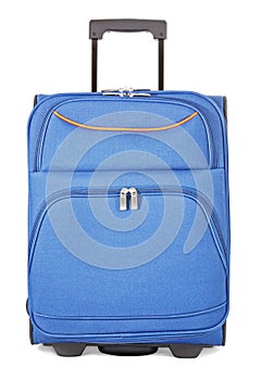 Blue suitcase with wheels