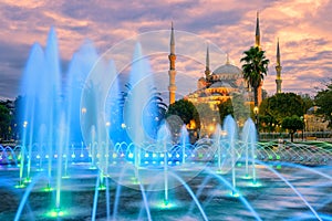 Blue Sultanahmet mosque, Istanbul old town, Turkey photo