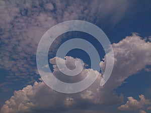 blue summer sky with clouds