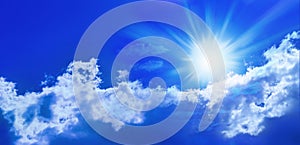 Modrý slunce nebe reklamní formát primárně určen pro použití na webových stránkách 