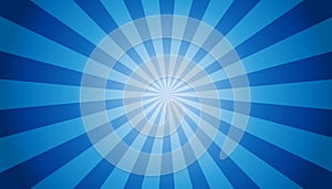 Blue Sunburst Background - Vector Illustration