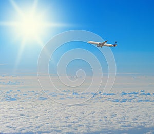 Blue sunny sky with clouds