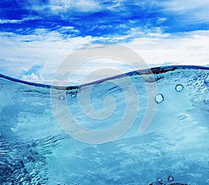 Blue sunny sky with clouds