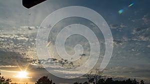 Blue sunset sky on the highway