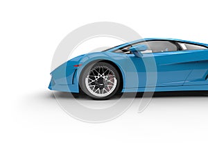 Blue Supercar - Side View