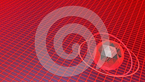 Atom related red and blue background - 3D rendering illustration