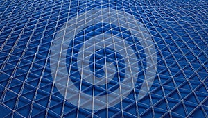Blue Surface with Triangular Grid Pattern