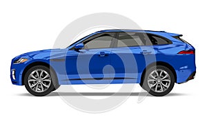 Blue SUV Car Isolated