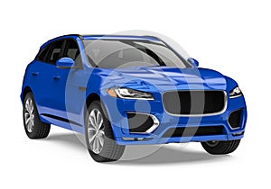 Blue SUV Car Isolated