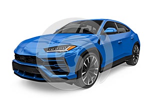 Blue SUV Car Isolated