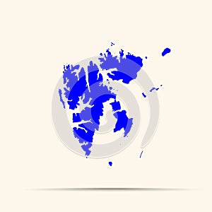 Blue  Svalbard, Spitsbergen, Spitzbergen Map Illustration