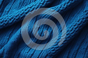 Blue sweater knit background. Generate Ai