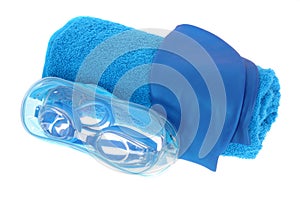 Blue swimming accessories
