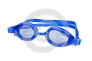 Blue swimming goggles