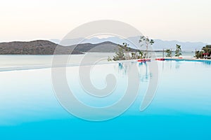 Blue swimming pool on Crete