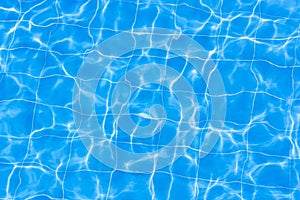 Blue Swimming Pool Rippled Water.