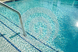 Blue swimming pool rippled water detail