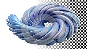Blue swirl knot, abstract loop, dynamic shape, modern design element png transparent image Generative AI