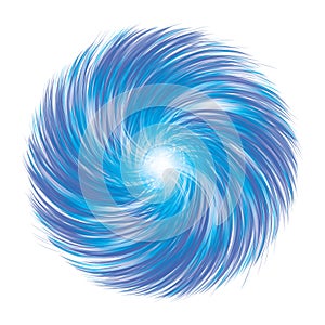 Blue swirl pompom fluffy ball vector
