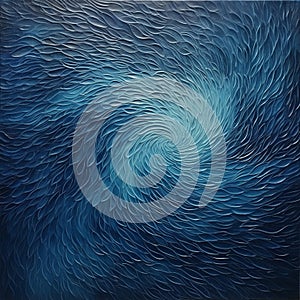 Blue Swirled Wave On Canvas: Densely Textured Art Inspired By Dusan Djukaric