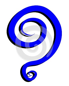 Blue Swirling Isolated Spiral