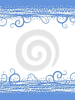 Blue Swirls Snow Christmas Border