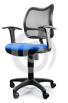 Blue swivel chair