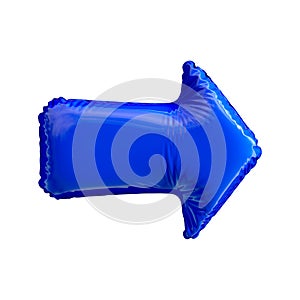 Blue symbol made of inflatable balloon isolated on white background.