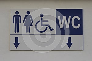 Public toilet sign