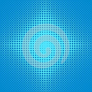 Blue symmetrical halftone ellipse grid pattern background - vector design from ellipses