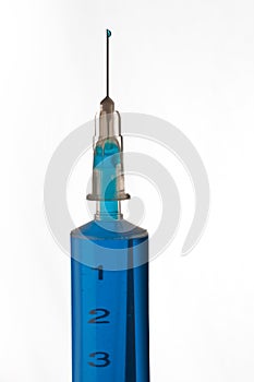 Blue syringe