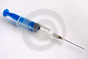 Blue syringe