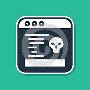 Blue System bug concept icon isolated on green background. Code bug concept. Bug in the system. Bug searching. Vector