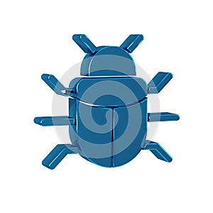 Blue System bug concept icon isolated on transparent background. Code bug concept. Bug in the system. Bug searching.