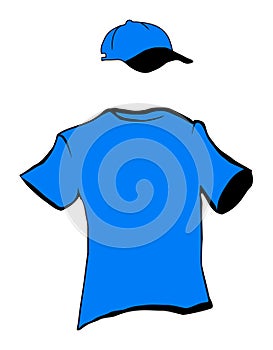 Blue t-shirt and cap design