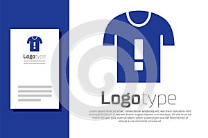 Blue T-shirt protest icon isolated on white background. Logo design template element. Vector