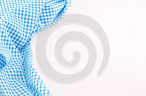 Blue Tablecloth textile on white background