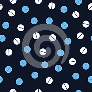 Blue tablet pattern. Seamless vector