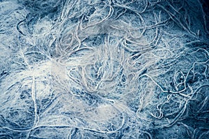 Blue Tangled fishing nets background
