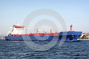 Blue tanker ship