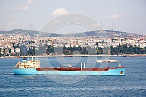 Blue tanker ship