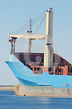 Blue tanker ship