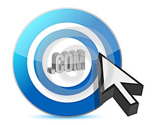 Blue target .com web illustration design