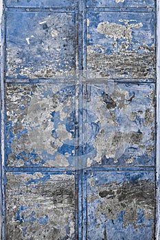 Blue tarnished Metal Door