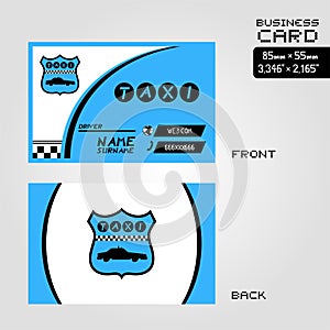 Blue taxi business card